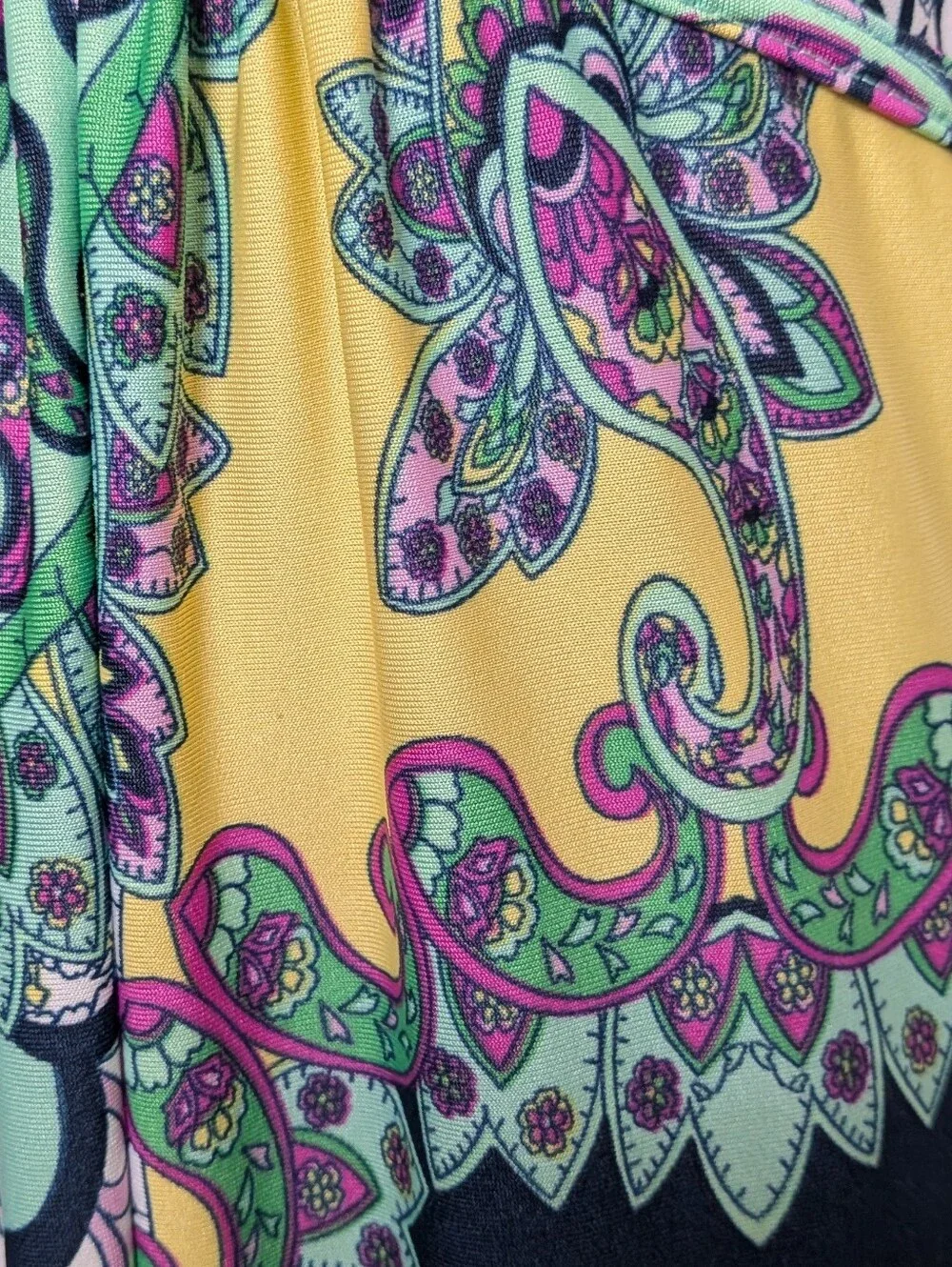 Metaphor | Long Paisley Print V-Neck Maxi Dress  Aqua and Navy | Wedding | Party